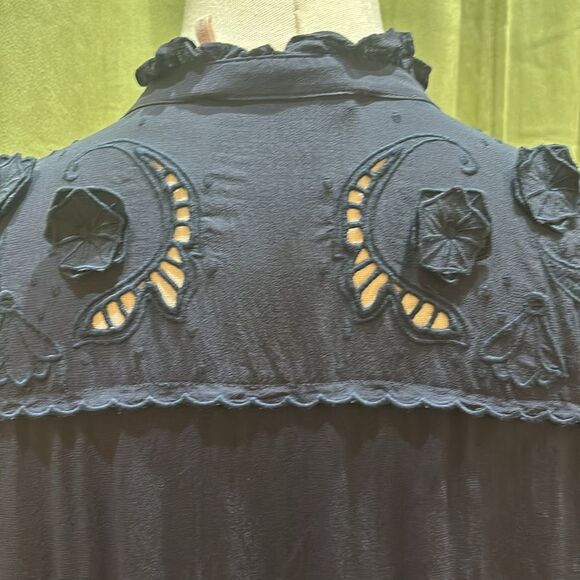 See By Chloe Blue Ruffled Bib Collar Blouse, US6 - Picture 13 of 16